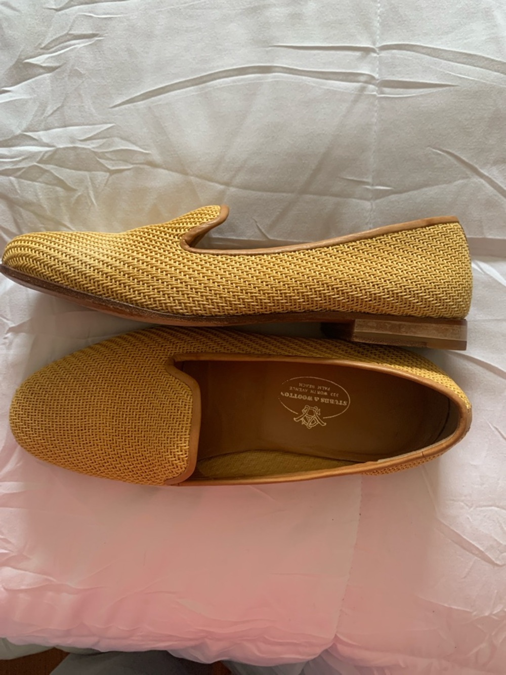 Stubbs & Wootton Butter Yellow Woven Men’s Slip-On Loafers